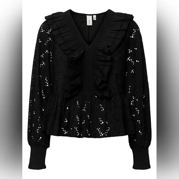 Y.A.S Yasmilda Black Ruffle Blouse - Picture 6 of 11